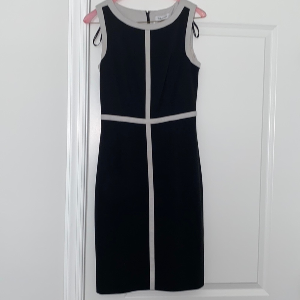 Black and Gray Knit Dress by Calvin Klein